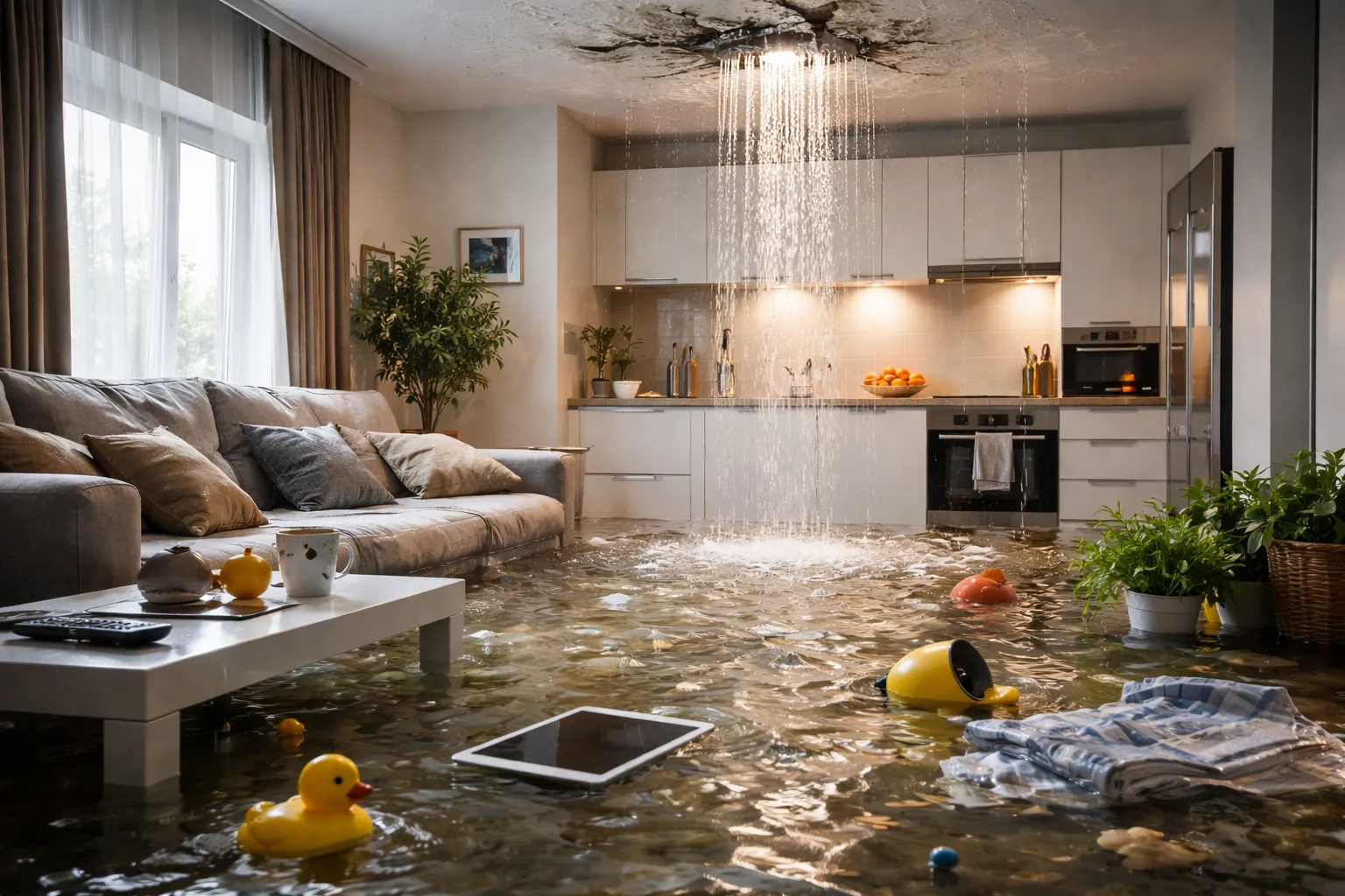 Затопили соседей: затопленная квартира после аварии и ущерб от воды